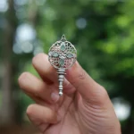 German Silver Stone Earring