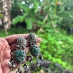 German Silver Earring - Green