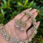 AD Stone Pink - Chain & Earring