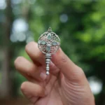 German Silver Stone Earring
