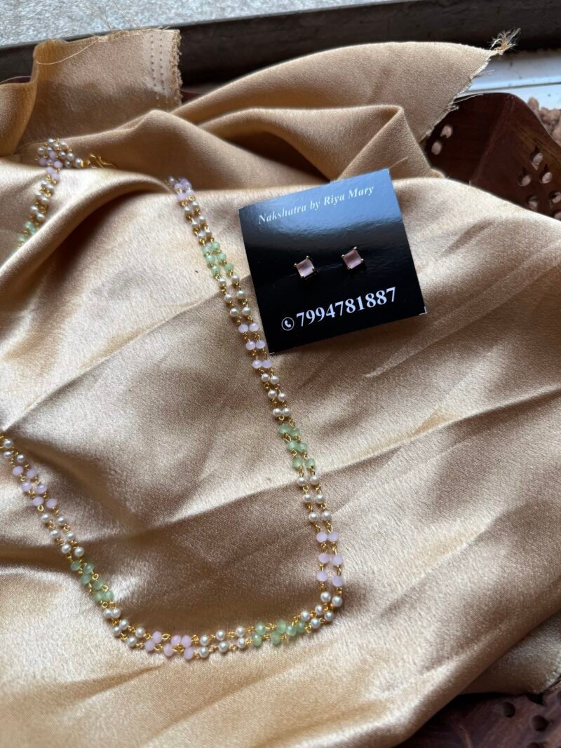 Pearl pastelle with pink earring