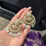 Pastel green and pink earring