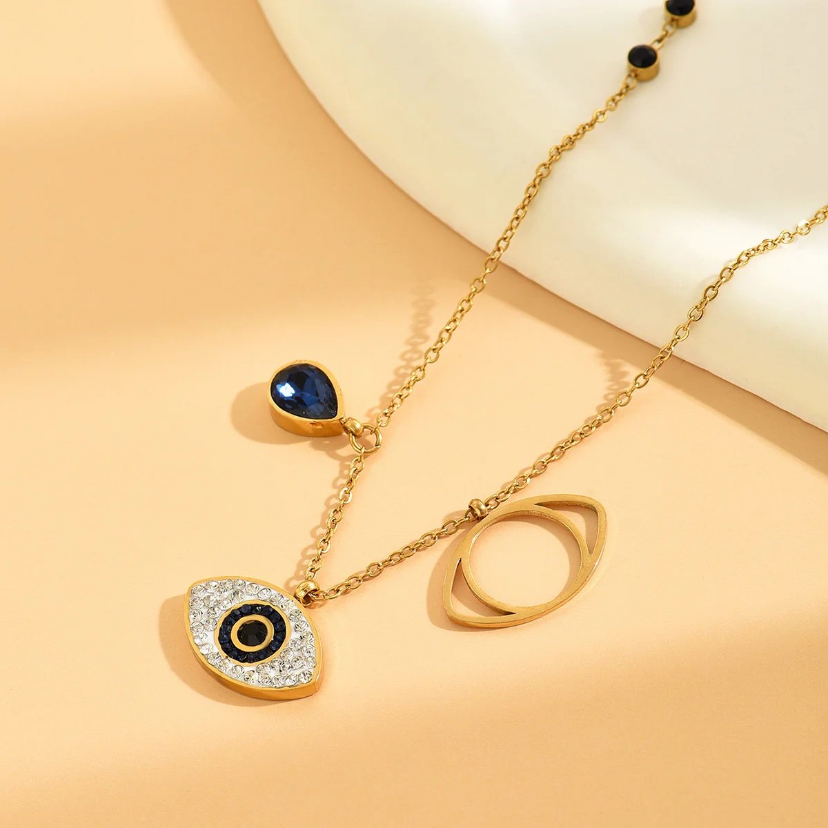 Evil eye anti tarnish chain