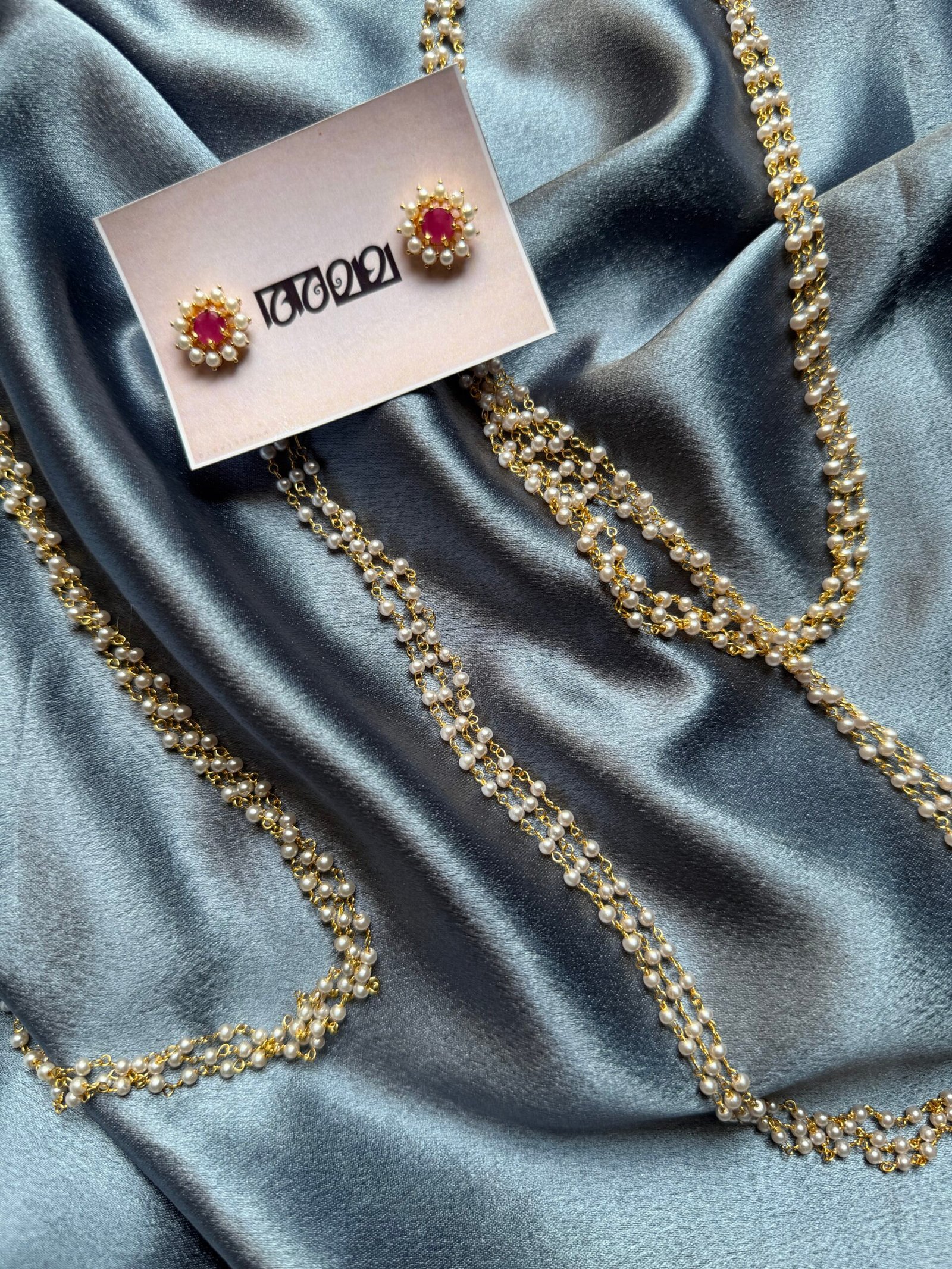 3 layer short chain + earring (46)