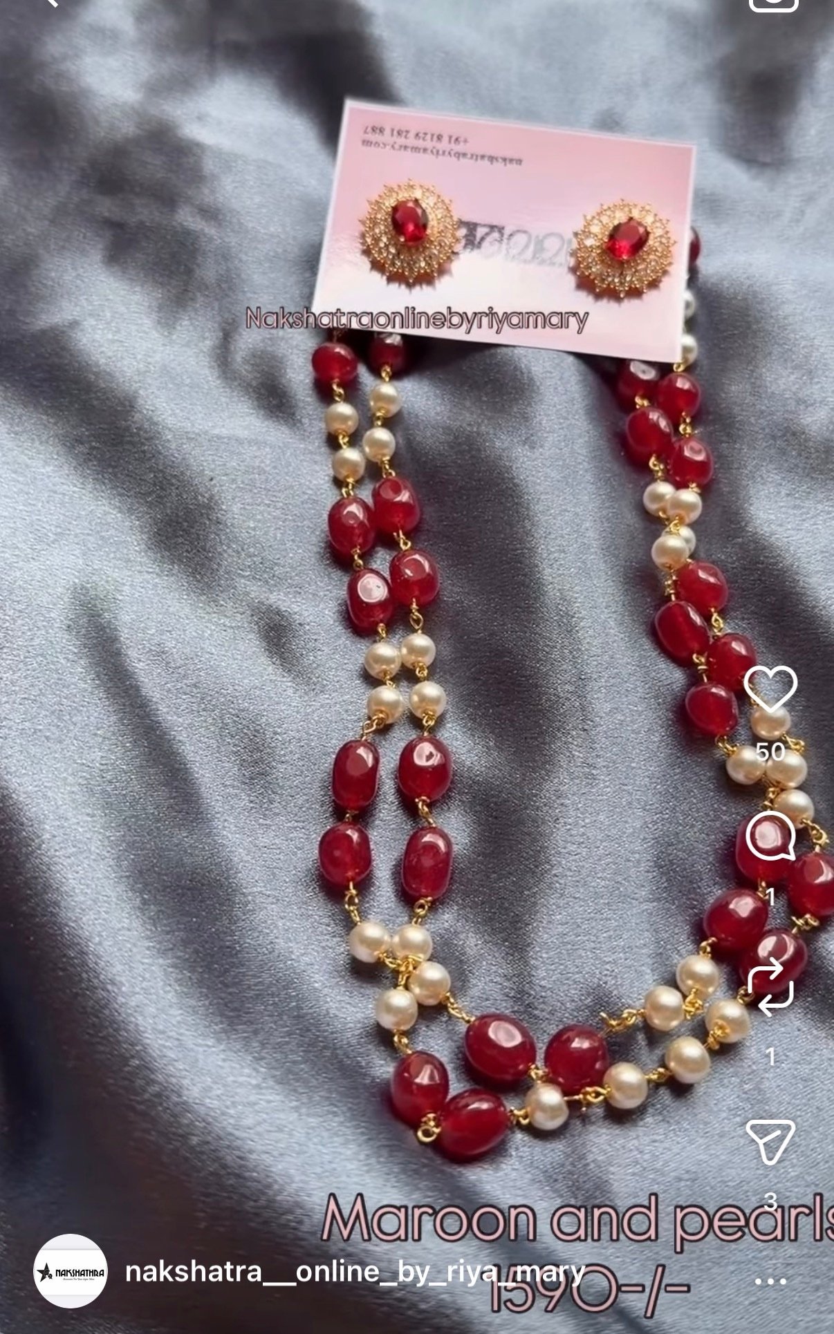 Maroon and pearls