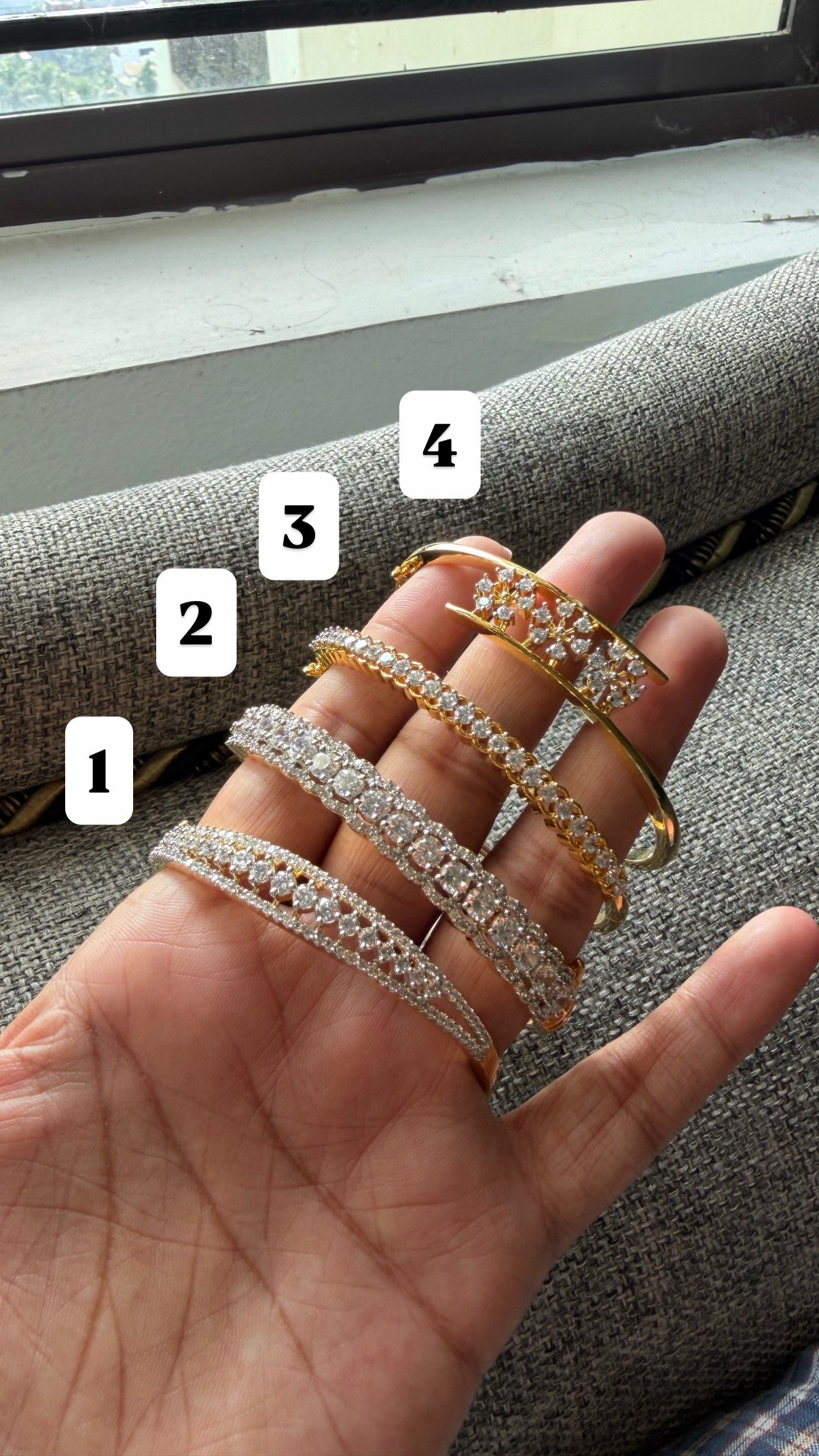 Diamond replica bangles