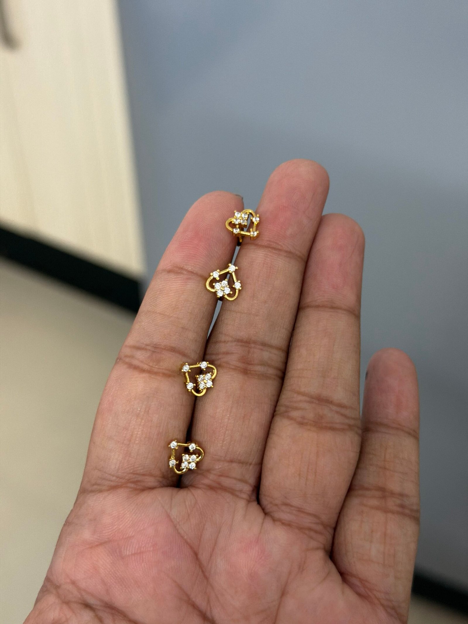 Pearl and coral studs (2)