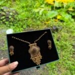 Devika antique gold toned jewellery set