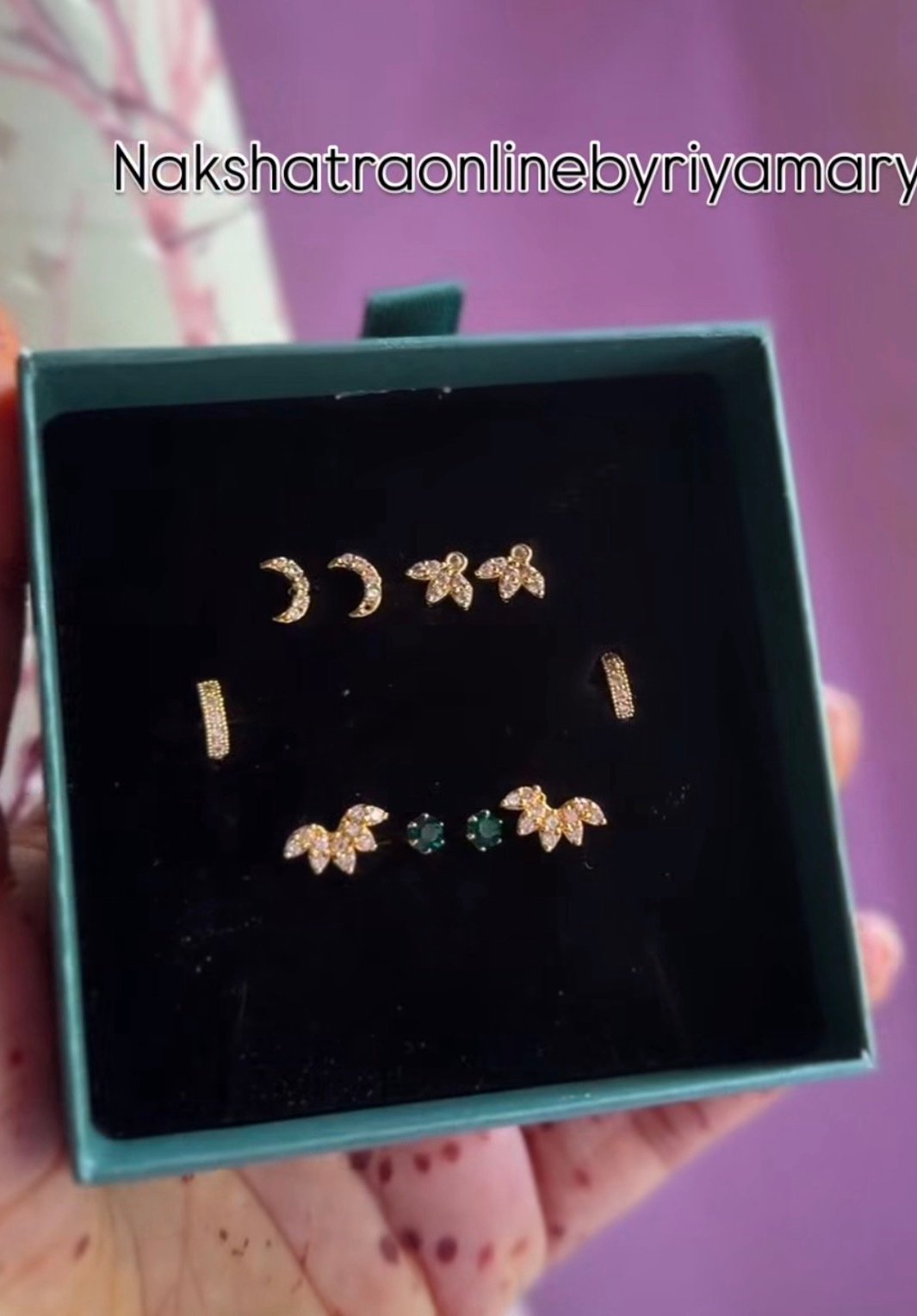 Nakshathra Everyday Small Studs Gift Box - 5 Pairs