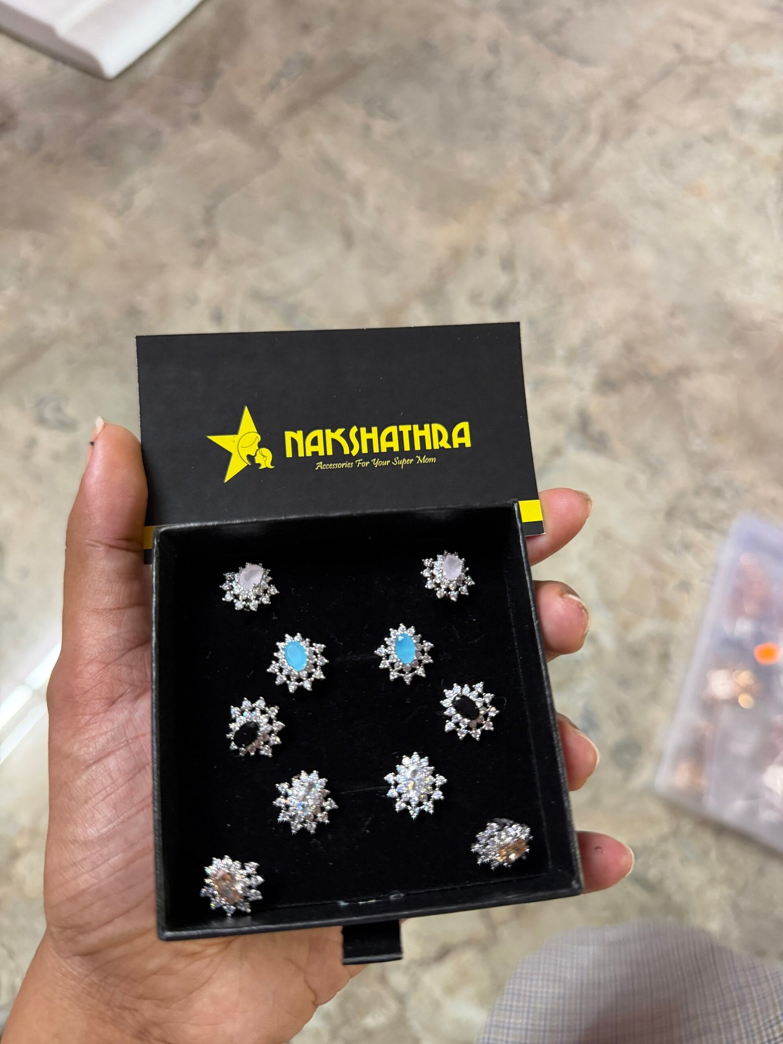 Diamond Sun stud (silver )